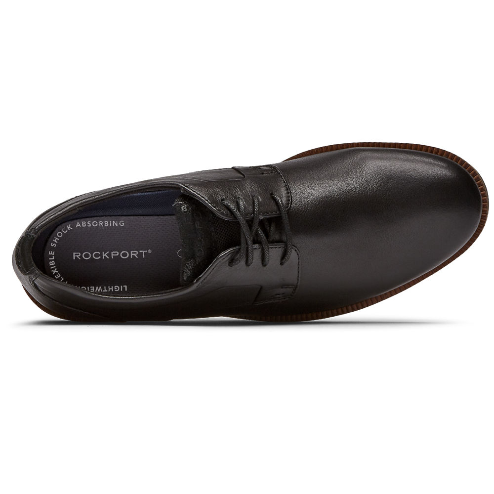 Rockport Mens Oxfords Black - Sharp & Ready 2 Plain Toe - UK 482-UIYZHT